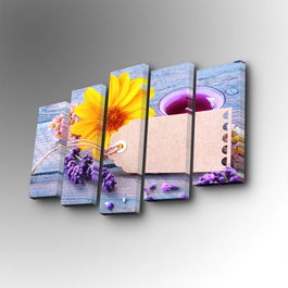 Wallity Cuadro Decorativo en Lienzo 5 Piezas 5PUC-105 Multicolor